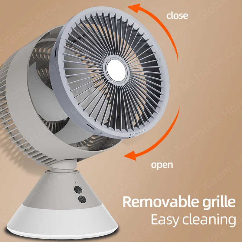 Xiaomi Youpin Hoofdschuddende ventilator Omgevingsnachtlampje Verstelbare hoge windsnelheid Tafelventilator Opladen Kleine luchtcirculatieventilator Thuis