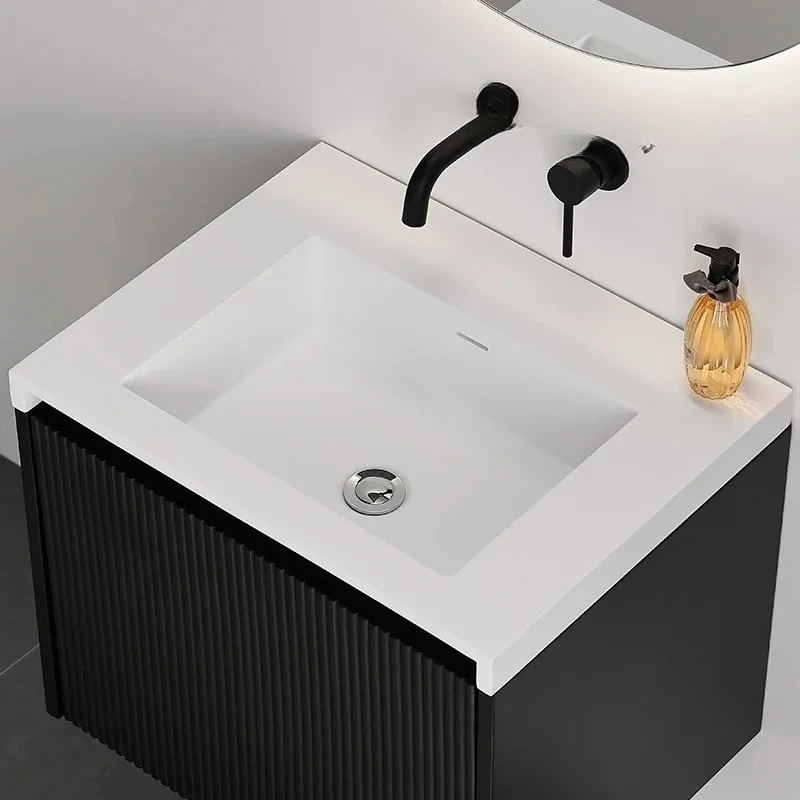 

Modern simple bathroom cabinet combination artificial stone integrated basin washbasin high-end fashion home
