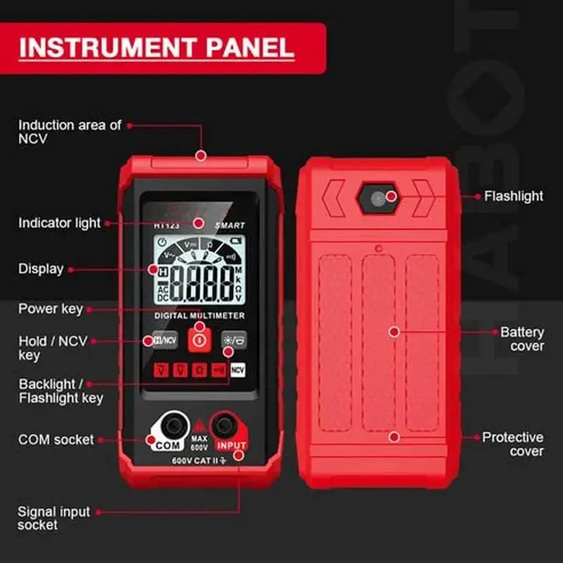 TM-510 Smart Digital Multimeter AC/DC Voltage Resistance Continuity Measurement Tester NCV Multimeter with Backlight