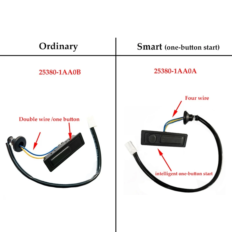 2X 25380-1AA0B Trunk Opener Switch Rear Tailgate Lid Switch For Nissan New Tiida Murano Juke 253801AA0B