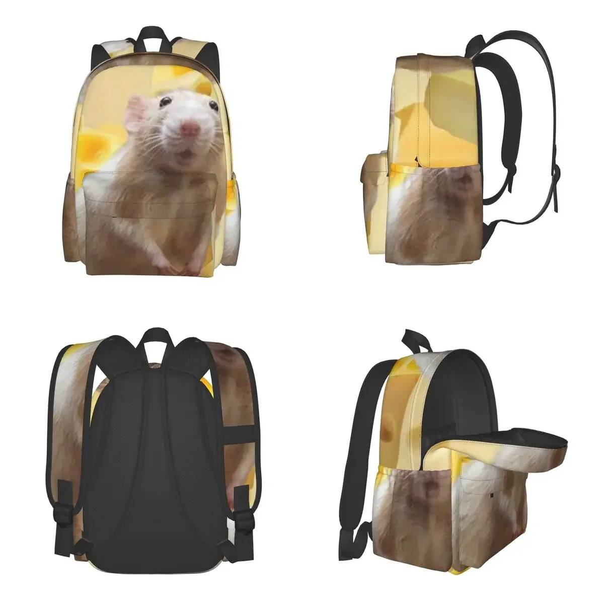 Mochila para estudiantes con ratas, ratón, queso, Animal, mochila escolar, senderismo, viaje, mochila para hombres, mujeres, niños y niñas, mochila, bolsos de hombro
