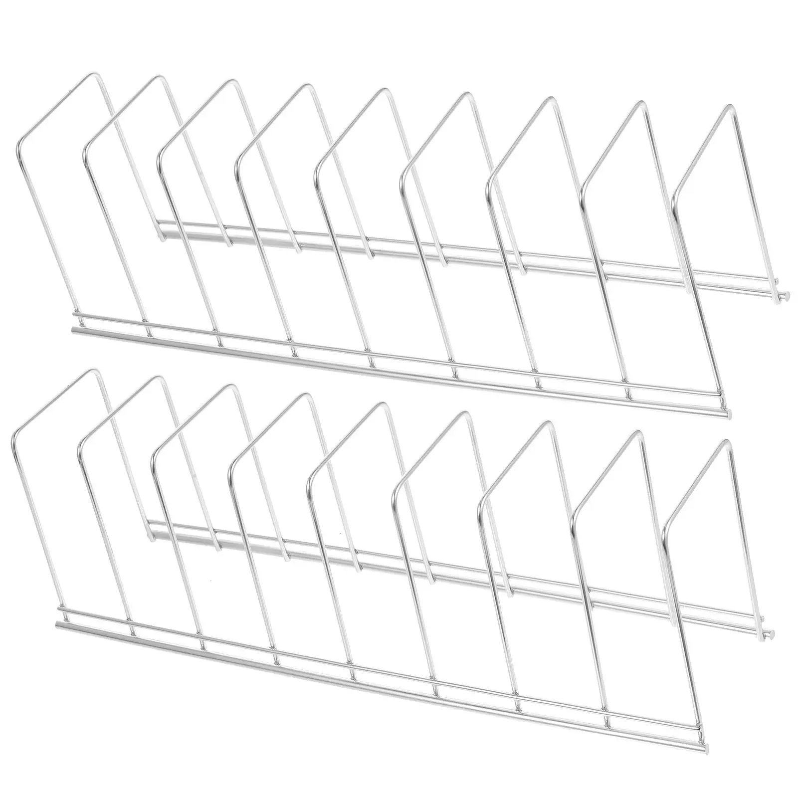 

2 pcs Plate Organizer Stainless Steel Countertop Pot Lid Rack Dish Holder Cutting Board Pan Storage Kitchen Tool