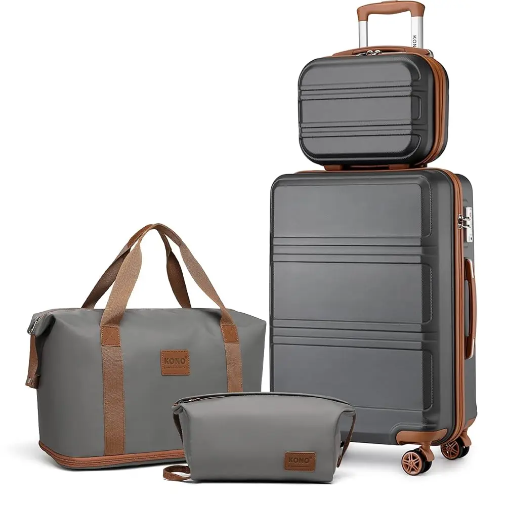 Kono 4-delige Kofferset, 55 Cm Handbagage Beautycase Cosmetica Koffer Reistas Reistas Toilettas