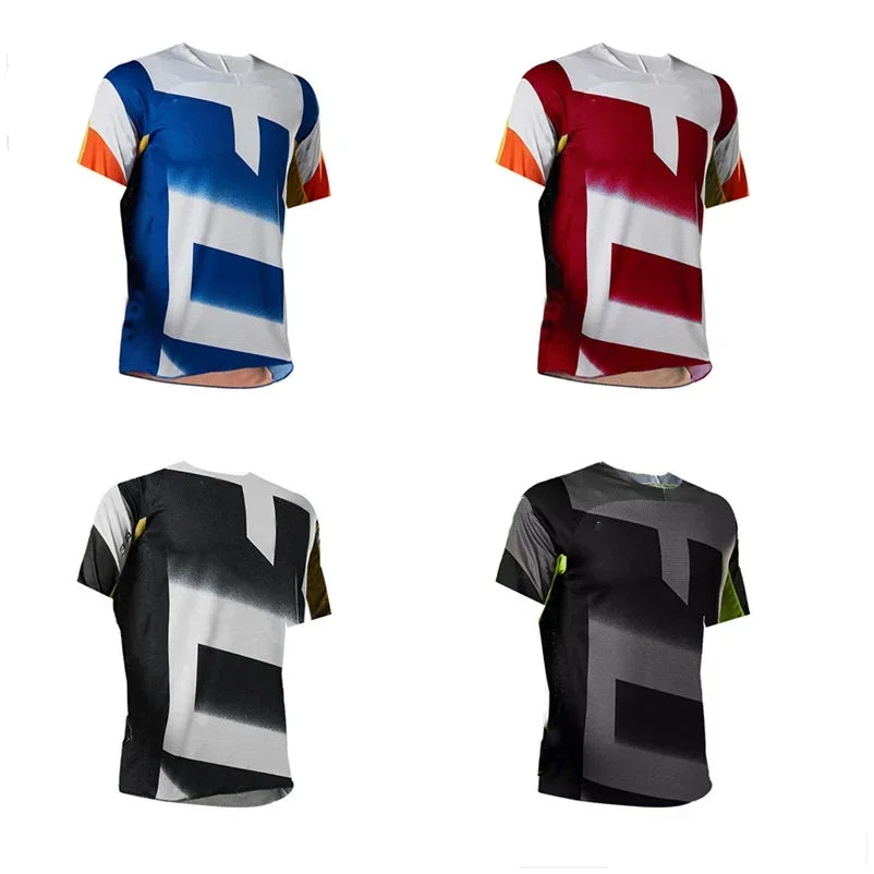 Camiseta de Ciclismo Enduro de Manga Corta, Traje de Descenso DH, Motocross, BMX, Ciclismo de Montaña, Camiseta MTB Transpirable