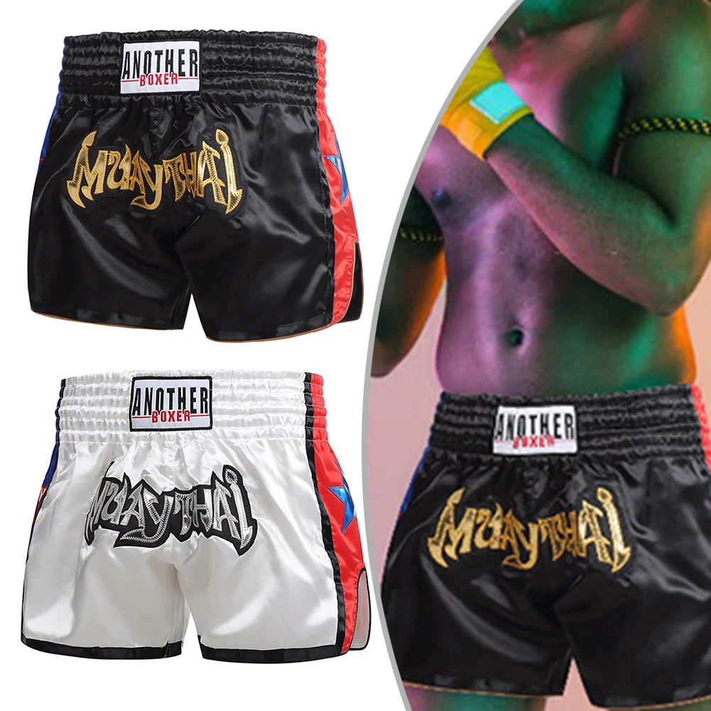 

Unisex Boxing Shorts MMA Muay Thai Training Trunks Fitness Shorts For Adults Patchwork Embroidery Boxing Grappling Shorts
