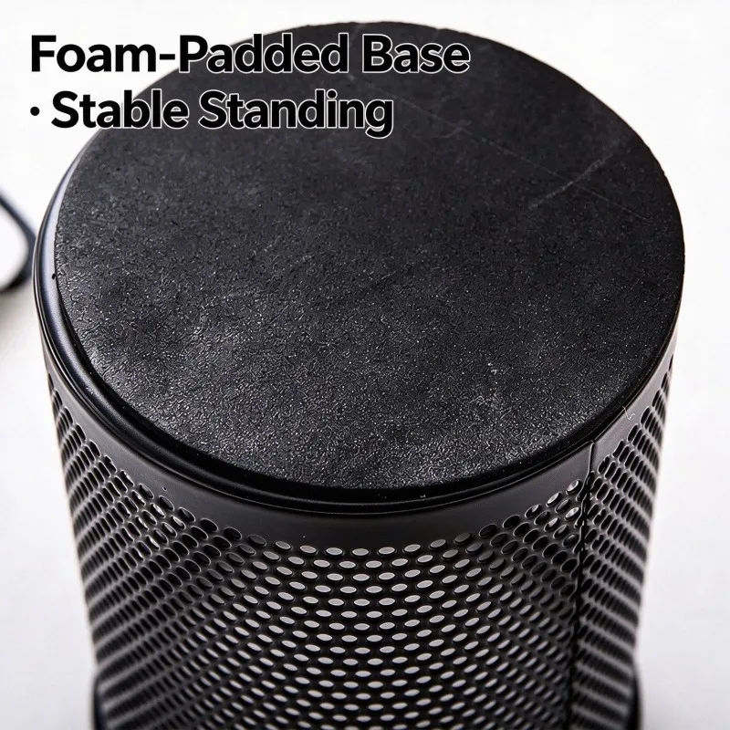 Deli Pencil Holder Office Desk Metal Mesh Square Round Pen Pot Cup Case Container Organiser Durable Pencil Case