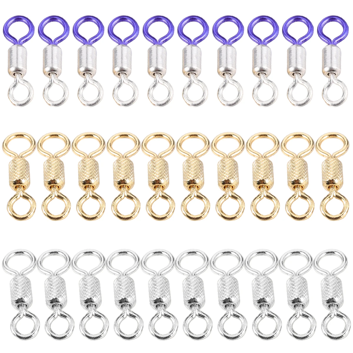 

3 Boxes Rotary Ring Connector Ball Bearing Swivel Fishing Connectors Barrel Swivels Solid Welded