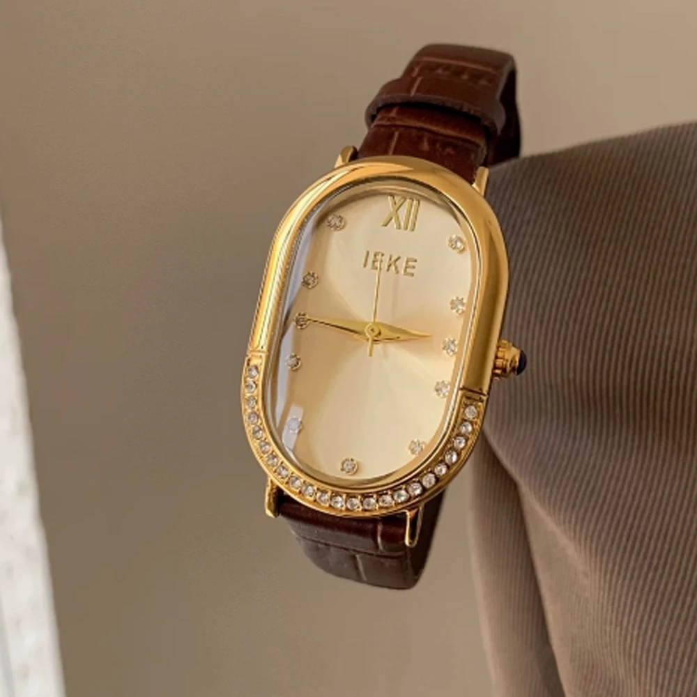 Fashion temperament minimalist luxury retro irregular dial 100 strap with quartz women's watch