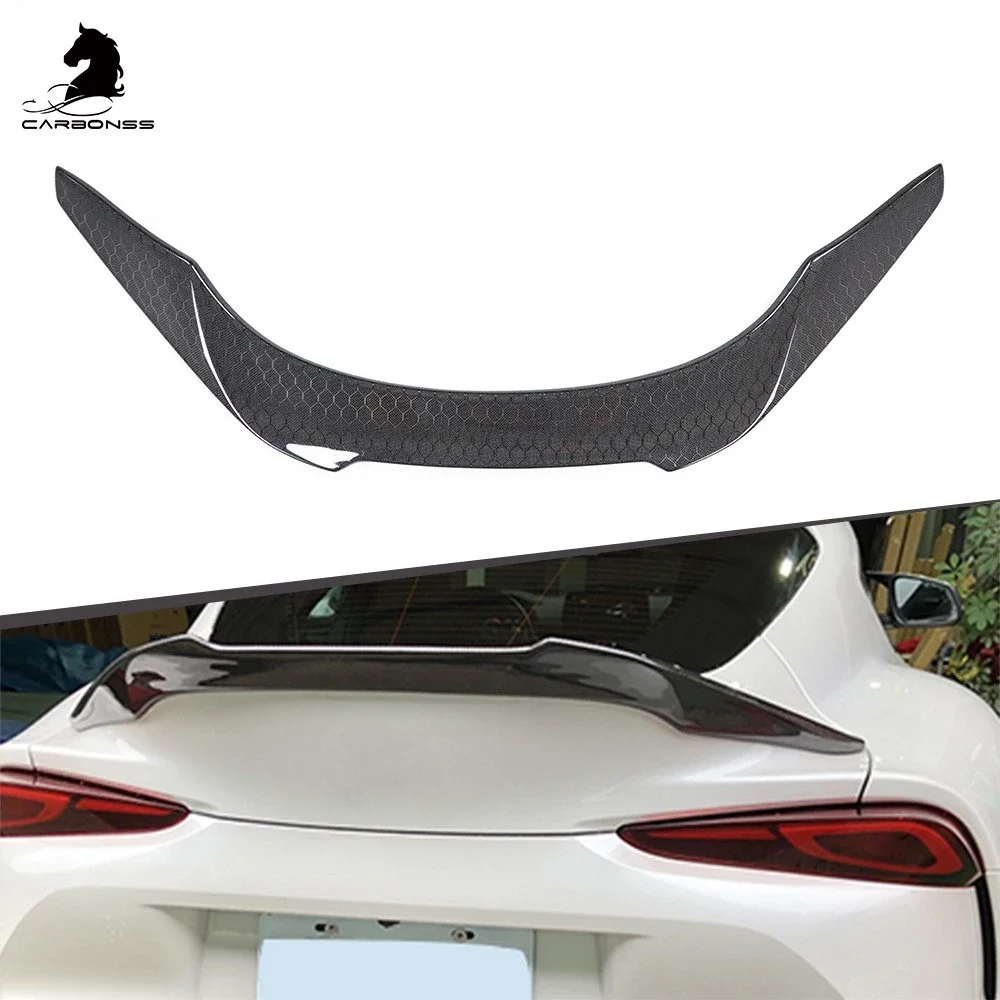 Honeycomb Carbon Fiber V Style Car Rear Trunk Spoiler for A90