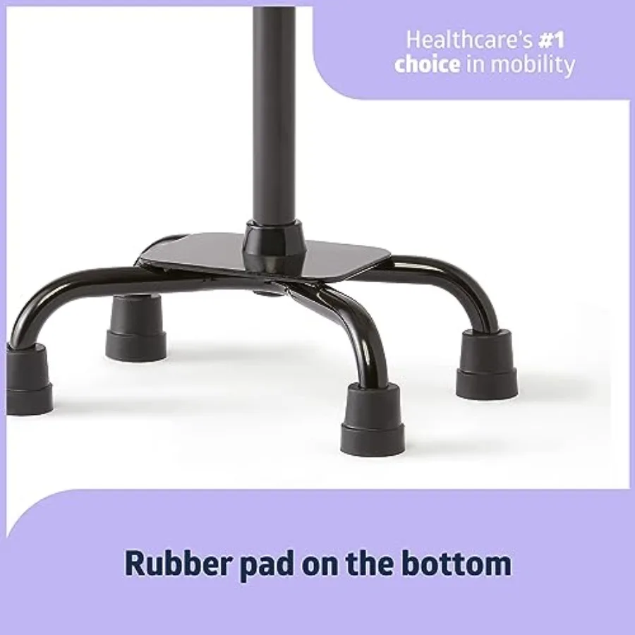 무릎 부상, 다리 수술 회복 및 일상 이동 보조를 위한 균형 지원을 위한 소형 베이스가 있는 알루미늄 쿼드 케인