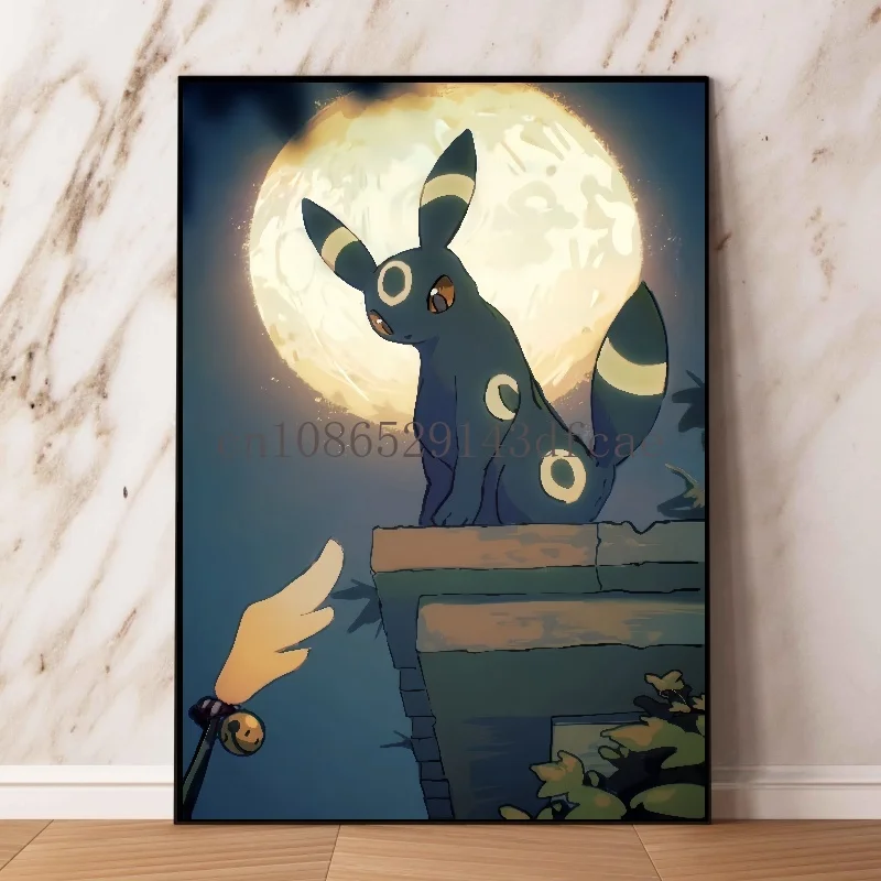 Classic Pokemon HD Canvas Painting Anime Figures Umbreon Poster Print Watercolor Wall Art Picture Modern Home Decor Kids Gifts