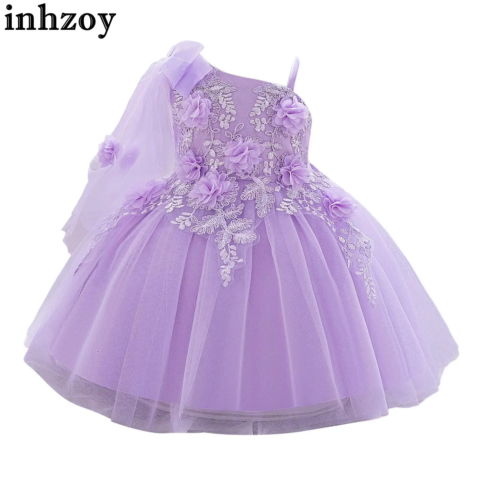 

Baby Girls Sleeveless Sweet Cute Flower Embroidered Tulle Tutu Princess Dress Christmas Wedding Birthday Party Pageant Ball Gown
