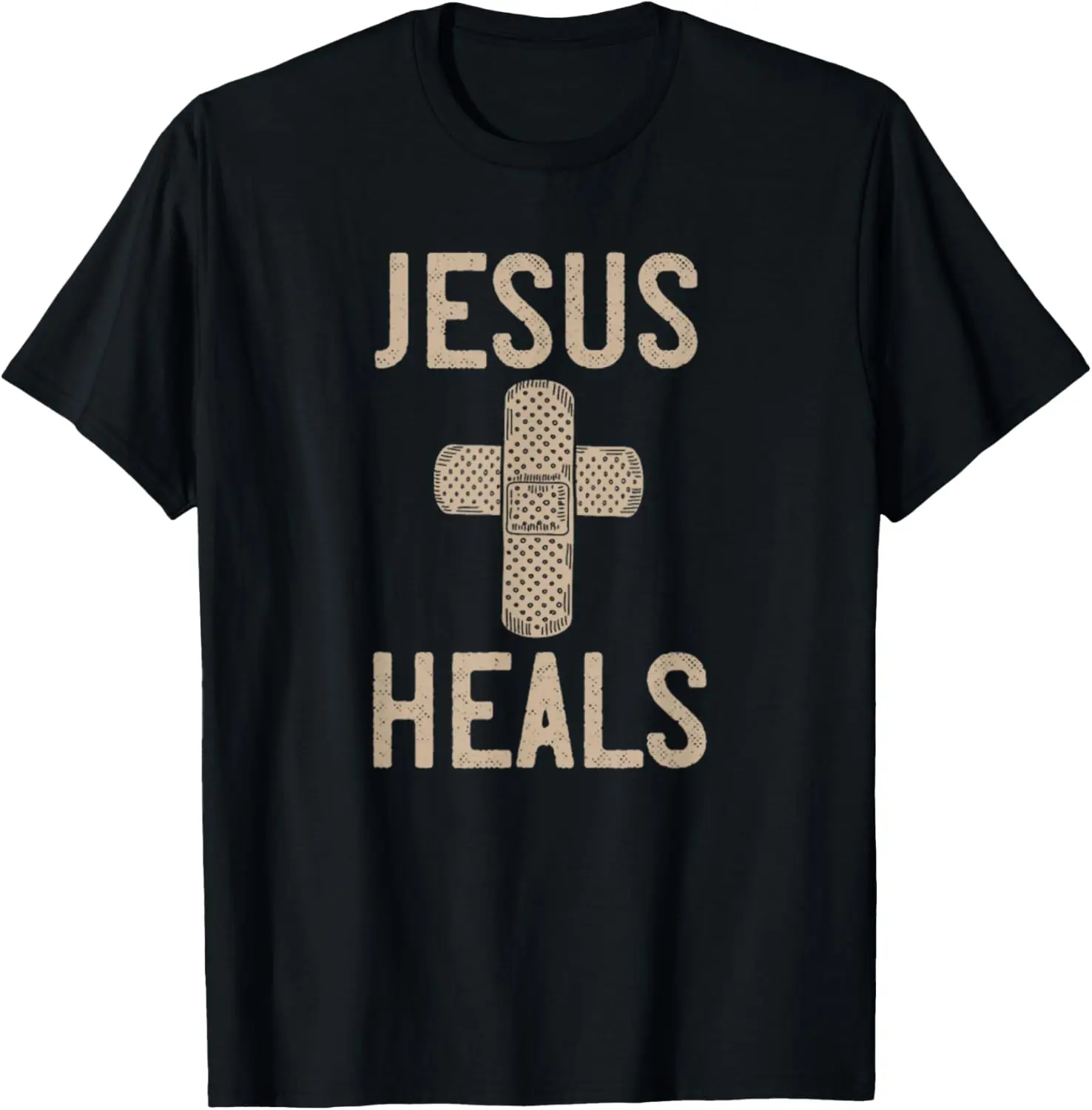 Jesus Heals Band Aid Cross T-Shirt, personalisierte Kleidung, anpassbare Grafik-T-Shirts, lustiges Shirt, Camisas Streetwear