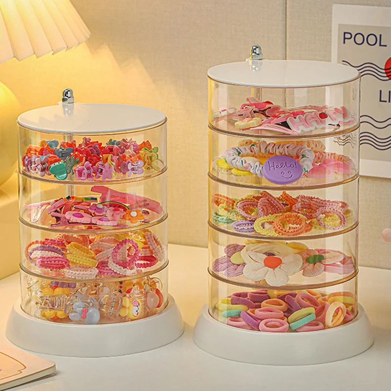 

Cute Children's Hair Accories Storage Box Baby Hair Ties Ba Clasps Clips Adorable Organizer Box for Desktop Storage