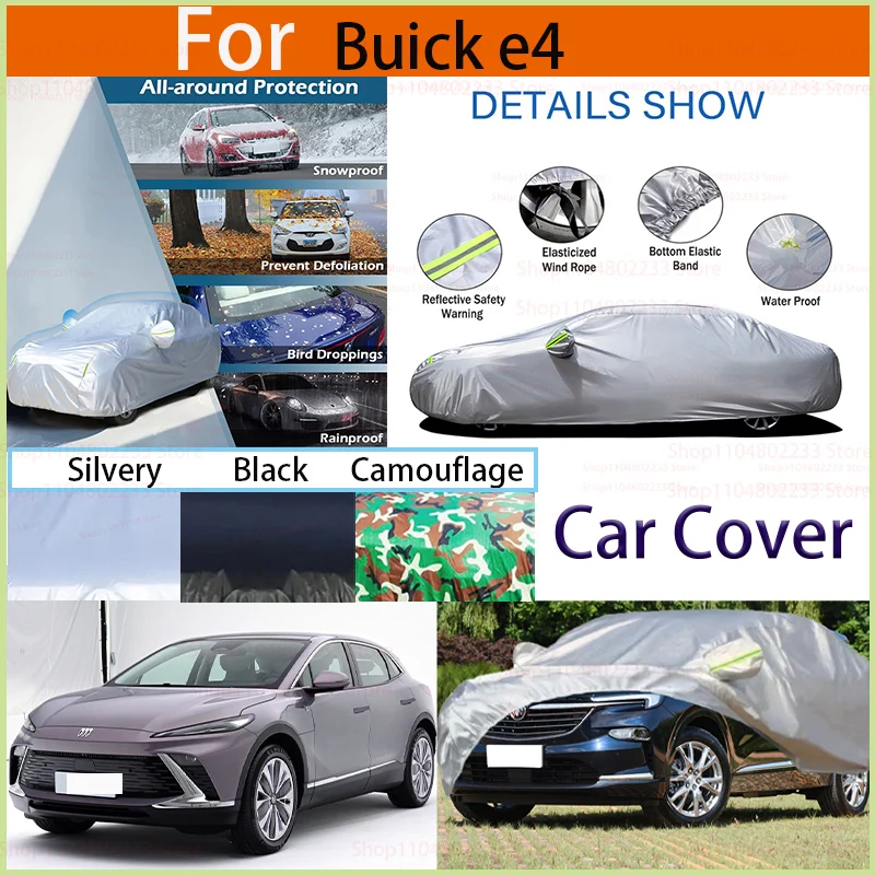 

For Buick E4 Car Cover with Reflective Strip Sunscreen Protection Dustproof&Waterproof UV Scratch-Resistant Universal