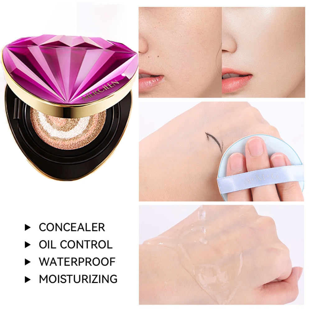 3 kleuren Luchtkussen Plant Voedende Huid Concealer Olie Controle Hydraterende Foundation Isolerende Crème Schoonheid Krimpen Poriën