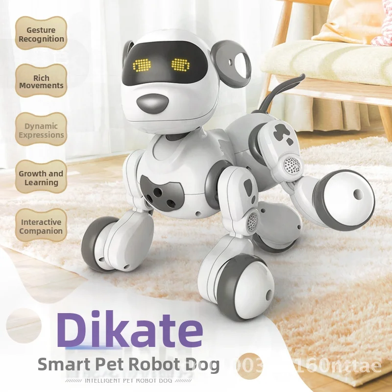 英佳18011知能プログラミングロボット犬リモコン電動玩具、音楽とダンス機能付き、幼児向け