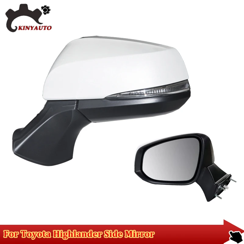 For Toyota Highlander 22-23 Side External Rearview Rear view Mirror Assembly Assy INCL Lens Turn Light Shell Frame Cover Holder