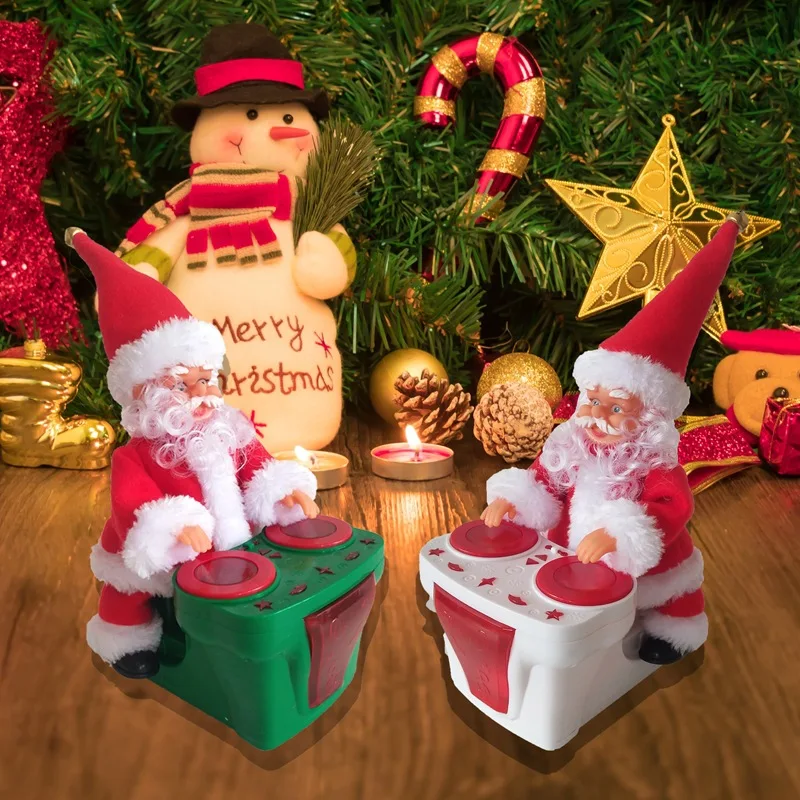 Santa Claus Drumming Doll Home Decoration Childrens Toys Party Dressing Not Easily Damaged Christmas Decorations Home