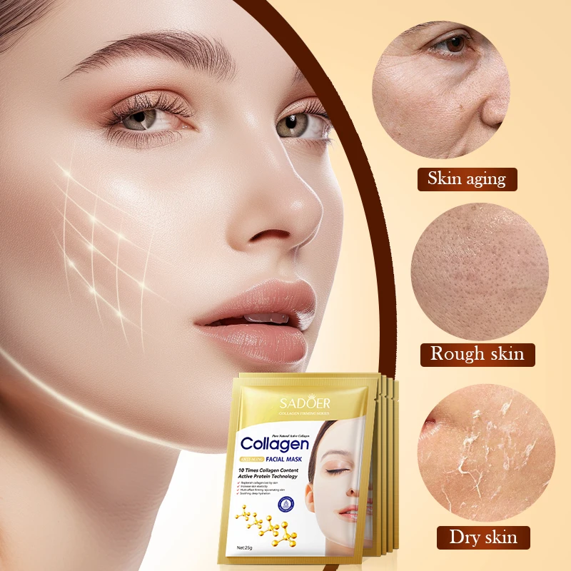 New Edition Collagen Face Mask Anti Wrinkle Moisturizing Firming Brightening Skincare Multifunction Repair Sheet Mask Skin Care