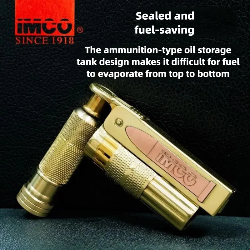 

Original IMCO 6700 Lighter – Solid Brass Body with Bullet Engraving, , Vintage Jet Flame Windproof Pocket Lighter for Men