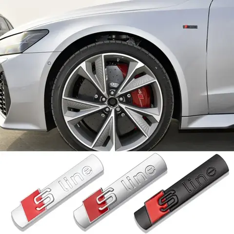2pcs Car Fender Badge Stickers For Audi Quattro Sline A3 A4 A5 A6 S7 A8 S3 S4 S5 S6 S7 S8 Q3 Q5 Q7 TT Logo Emblem Accessories