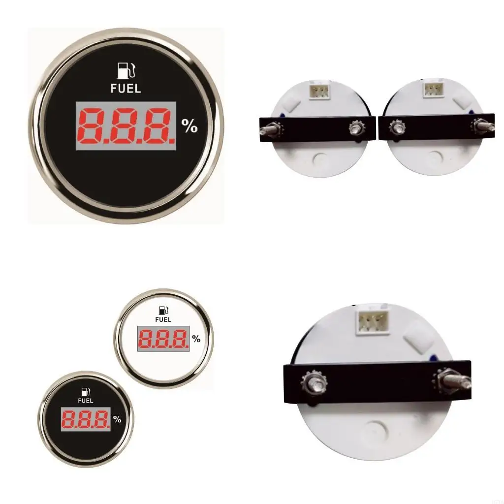 

52 мм датчик уровня топлива для счетчика бака, водонепроницаемый со светодиодной подсветкой для мотоцикла, лодки, автомобиля,
