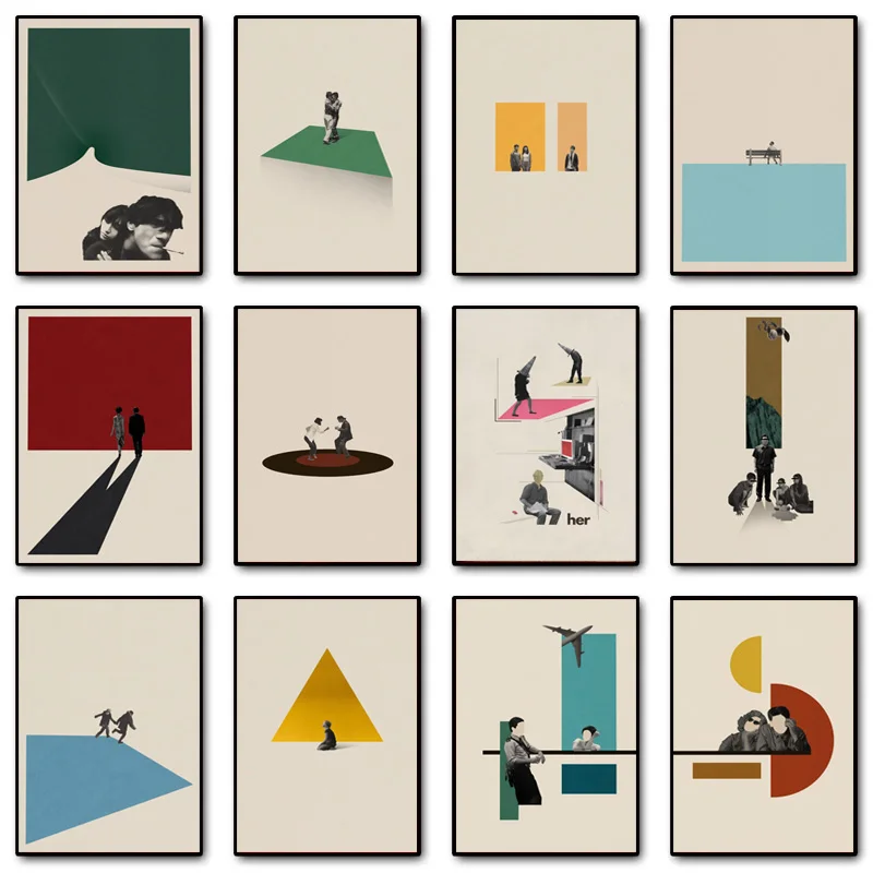 Póster clásico Simple abstracto Retro para programa de televisión, protagonista de película, impresiones de pintura en lienzo, imagen artística, decoración de pared del hogar para habitación, regalo