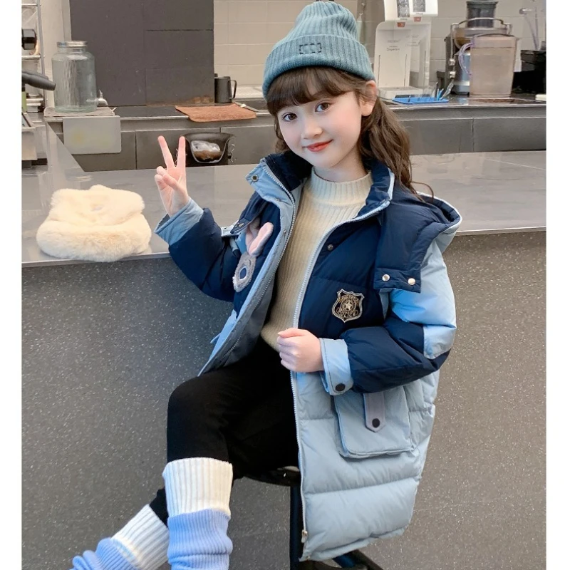 

Girls Down Coat Winter 2025, Fashion Thickened White Duck Feather Puffer for Kids & Toddlers