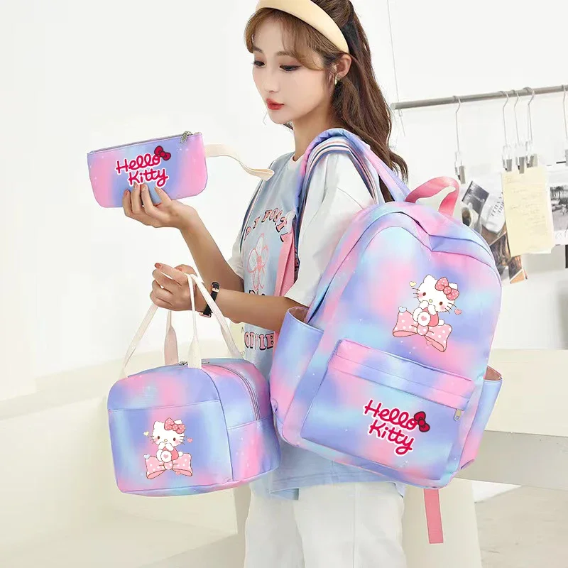 3 قطع حقيبة ظهر كورومي آند سينامورول ذات سعة كبيرة، حقيبة مدرسية للطلاب، حقيبة ظهر كاجوال بسيطة مع حقيبة غداء وحقيبة أقلام رصاص #3