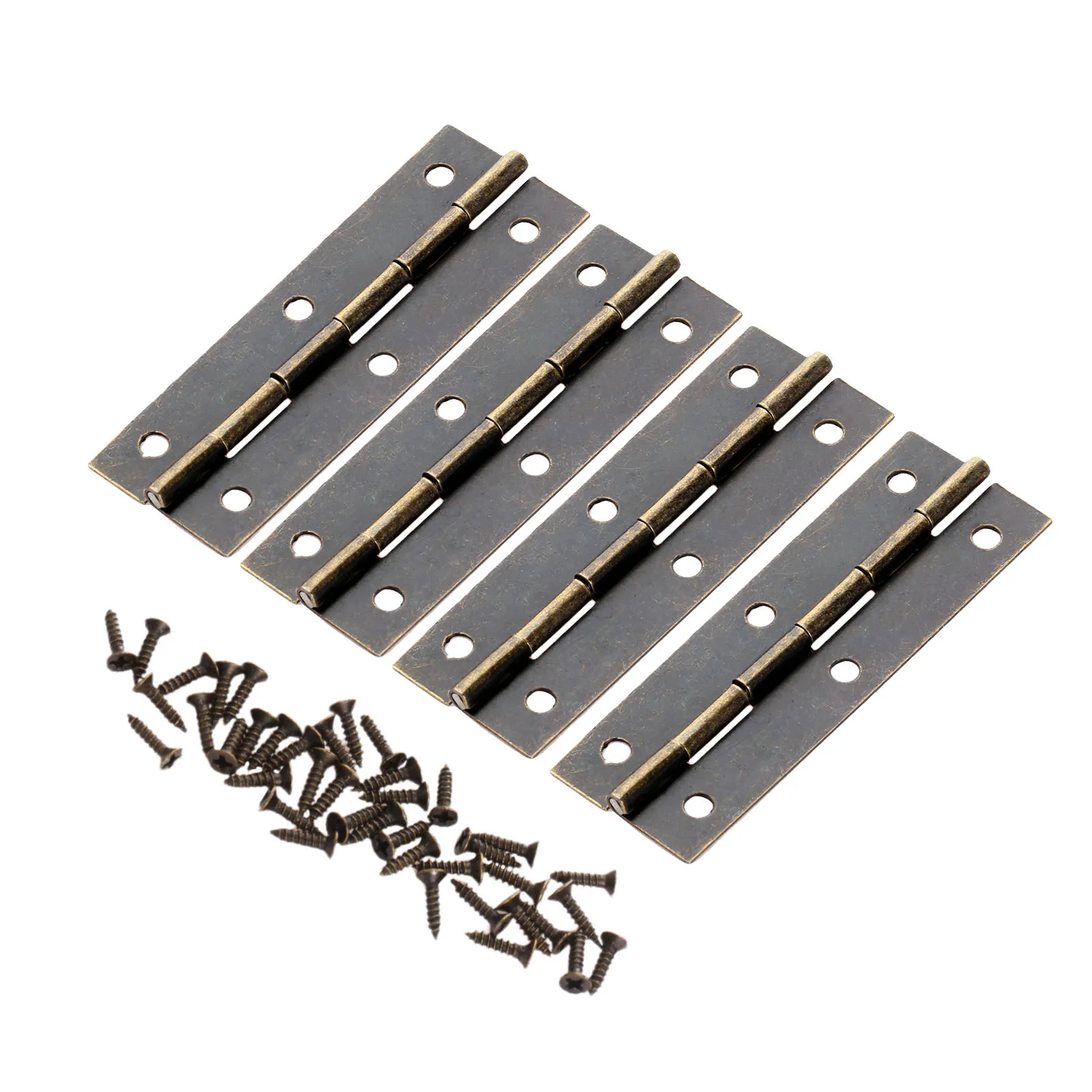 8Pcs Folding Butt Hinges Antique Bronze Metal Hinge for Doors Windows Furniture Cabinet Cupboard Wood Boxes with Screws 60x20mm