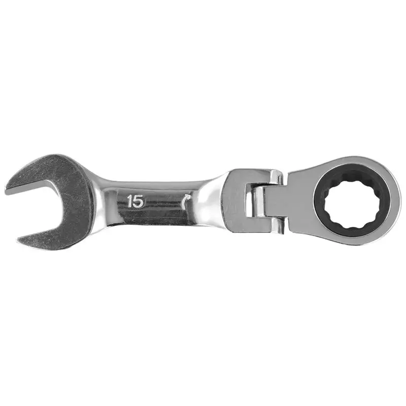 Llave de trinquete de mango corto BOFO con cabezal móvil, llave de boca doble de apertura rápida, herramienta de ferretería, llave que ahorra esfuerzo
