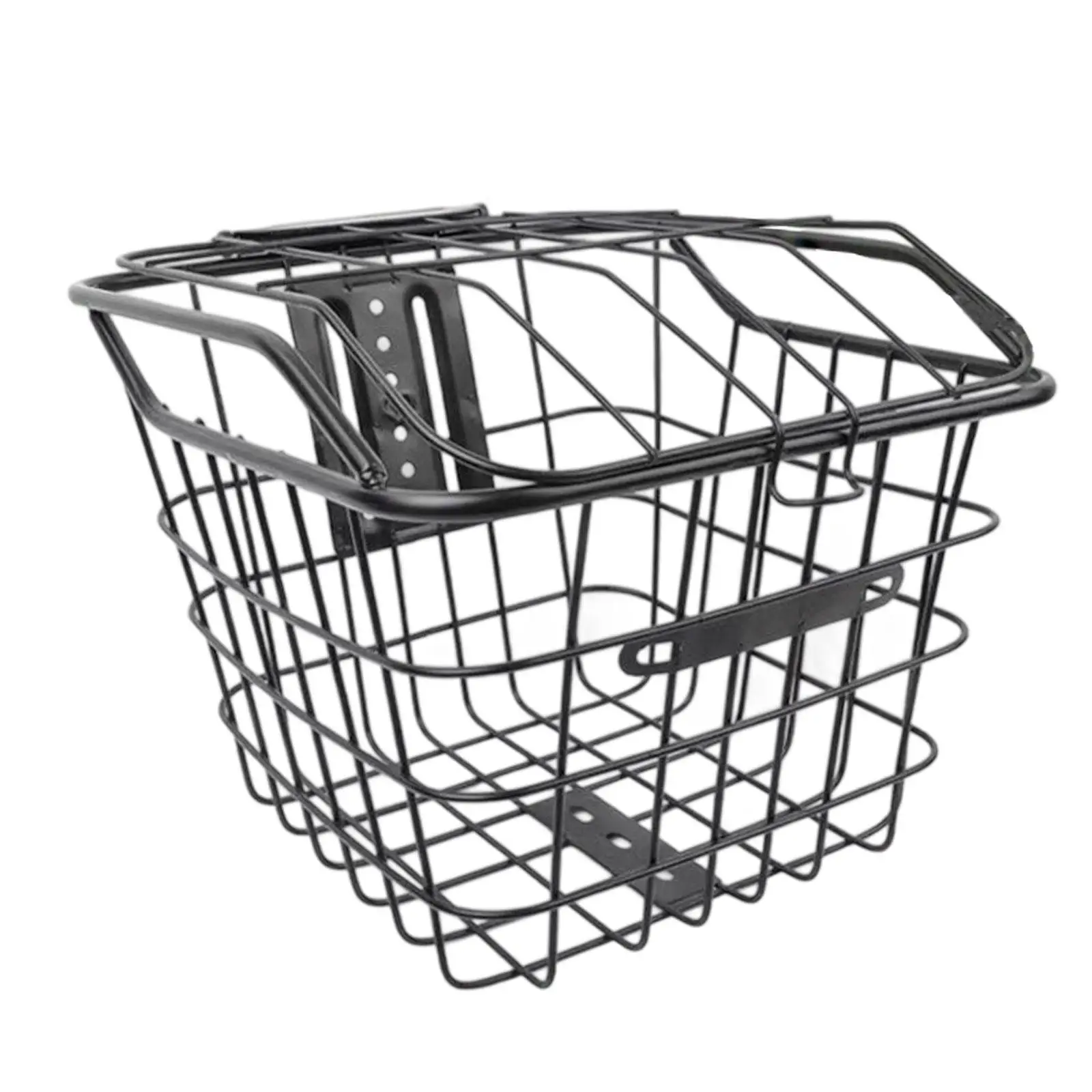 سلة دراجة كهربائية أمامية سهلة التركيب، سلك معدني مزخرف عالمي لمنازهات الحديقة والتخييم وإكسسوارات ركوب الدراجات غير الرسمية #2