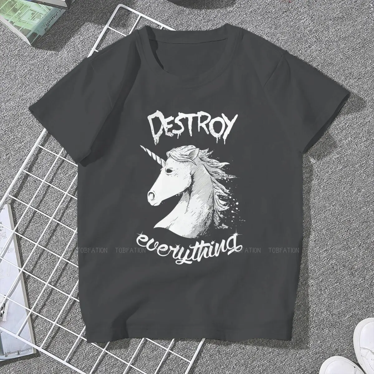 Destroy Everything 5XL TShirt for Girl Cute Unicorn Cartoon Top Quality Gift Clothes  T Shirt Short Sleeve Hot Sale