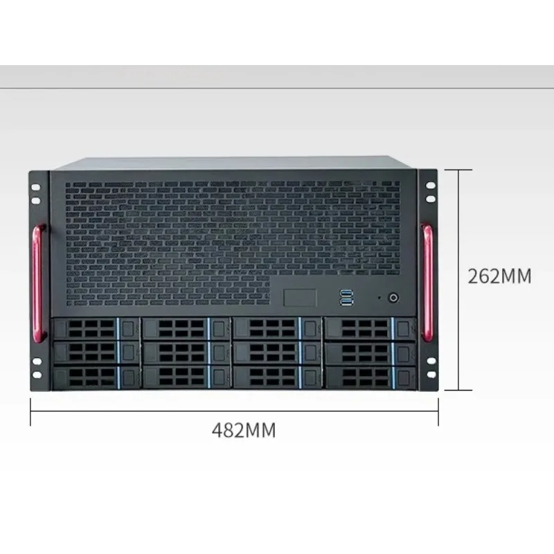 

12-Bay Rackmount NAS Case, Full-Height 8-Slot Expansion, ATX Motherboard and PSU, Home AIO Server