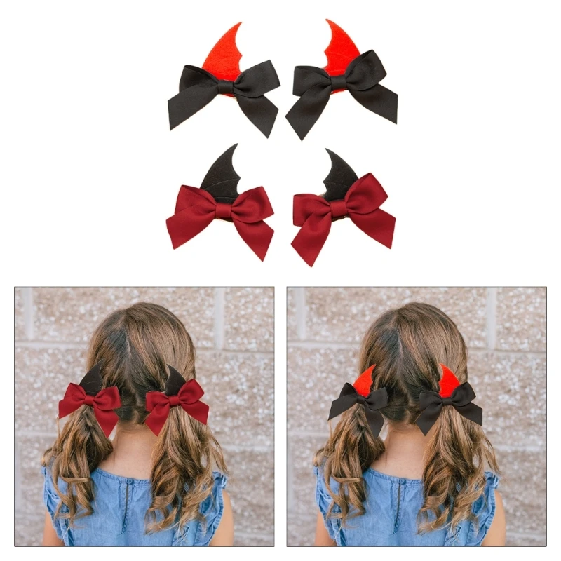 Bat Wing Bowknot Shape Hair Barrettes Teen Duckbill Hairpin Braid Bangs Hairpin M6CD