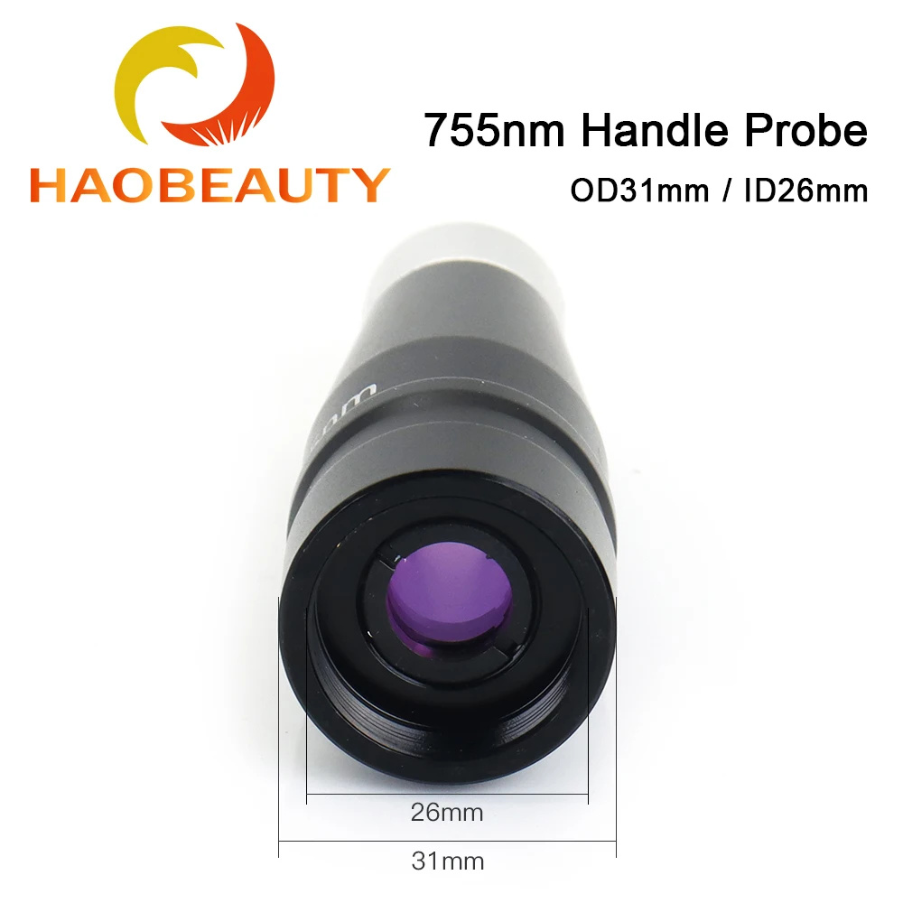 HaoBeauty 755nm Optic Lens Head Picosecond Handle Probe Freckle Removal Yellowing and Cleansing OD 31mm ID 26mm