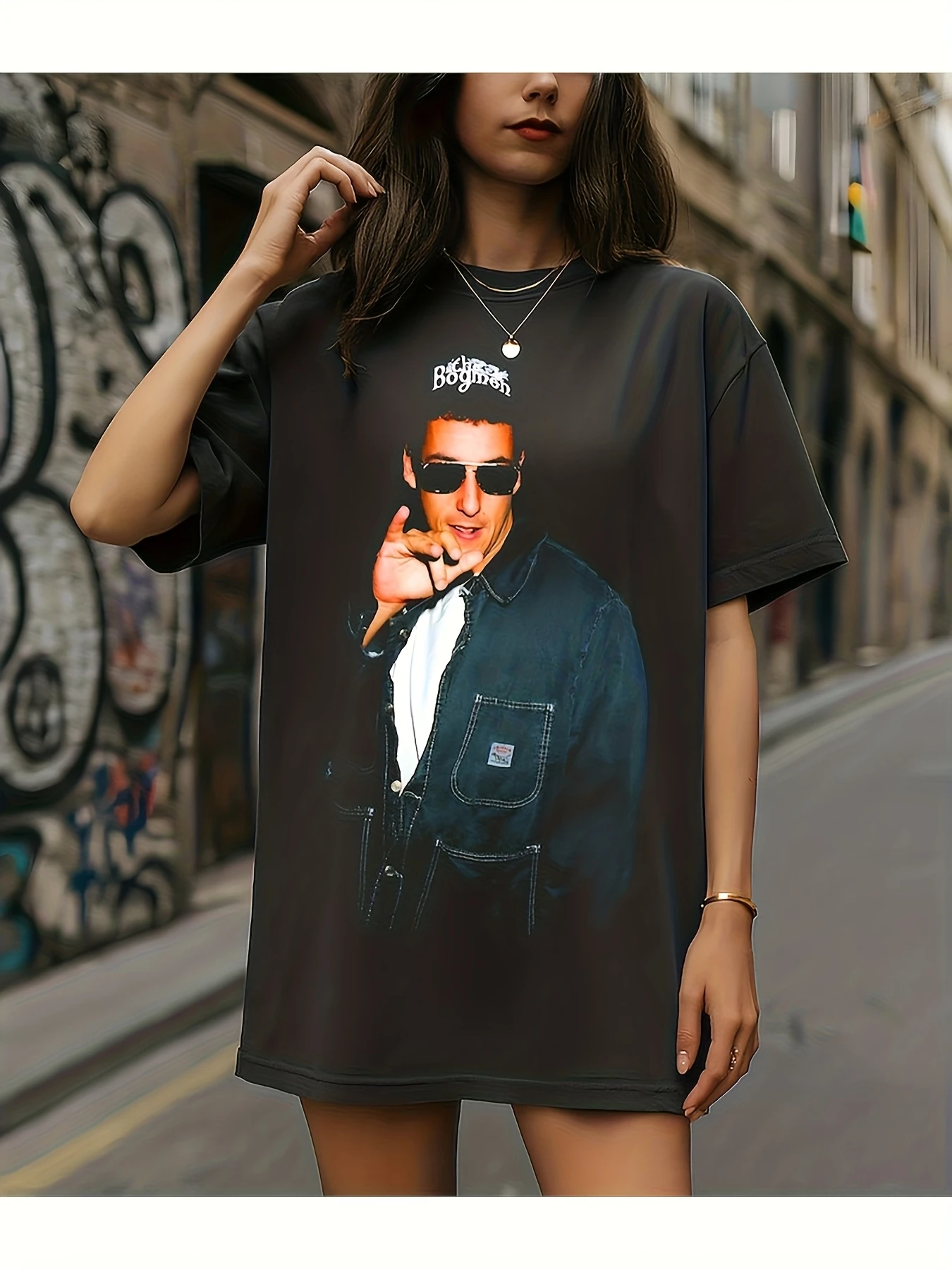 Men's and women's Adam Sandler retro comedy classic Adam Sandler printed suitable for all seasons of casual street style