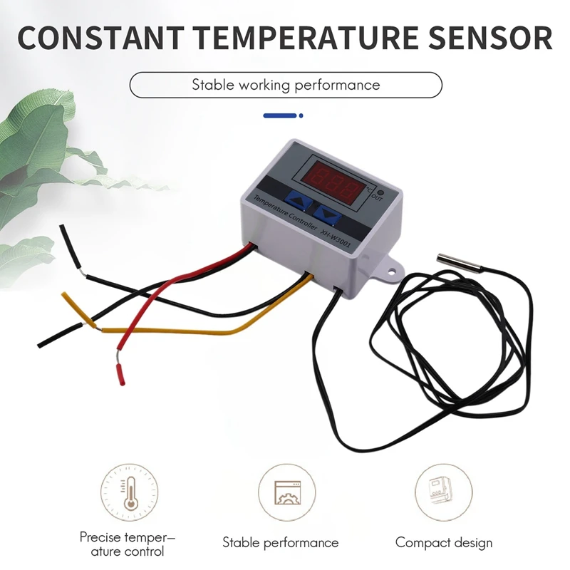 Diário 10A AC110-220V Digital LED Controlador de Temperatura XH-W3001 Para Incubadora Interruptor de Aquecimento de Refrigeração Termostato Sensor NTC