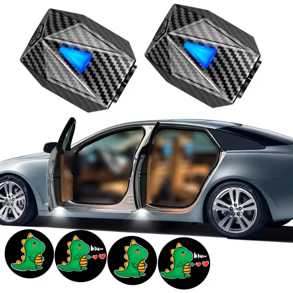Moving Animated Projection Welcome Light for Girl and Moon, LED Door Lights Shadow Welcome Lamp for Vehicles Motorcycle