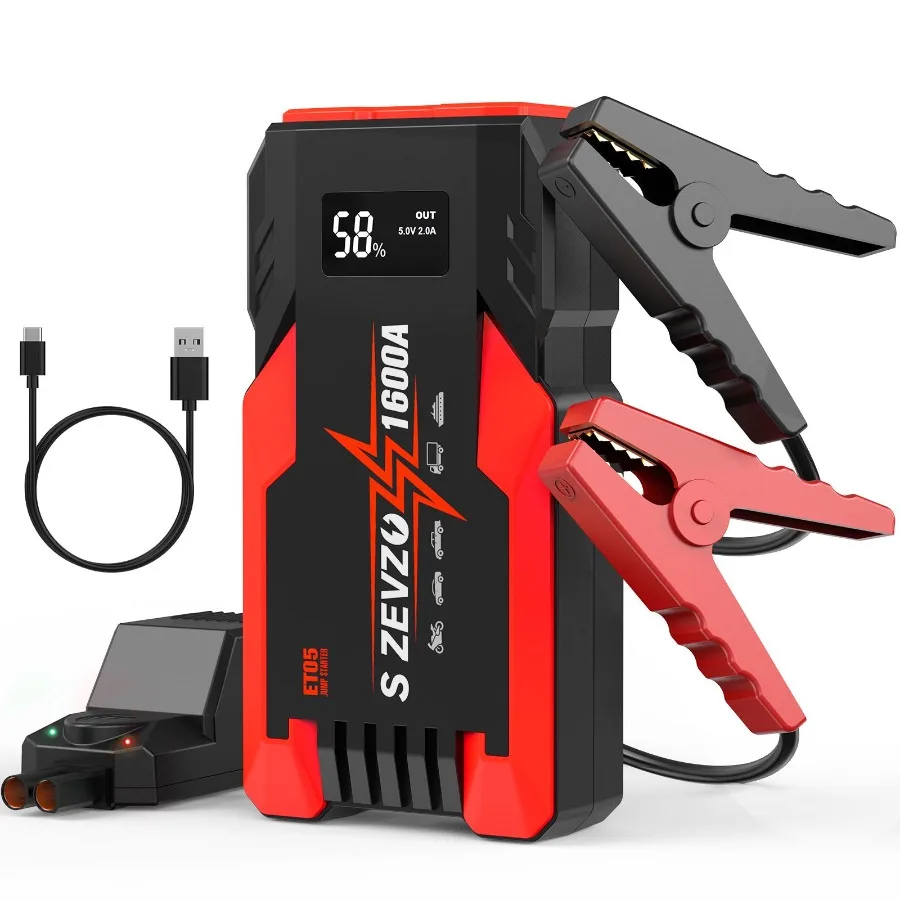 

SZEVZO 1600A 8000mAh Car Jump Starter Booster Jumper Box Power Bank Battery Charger