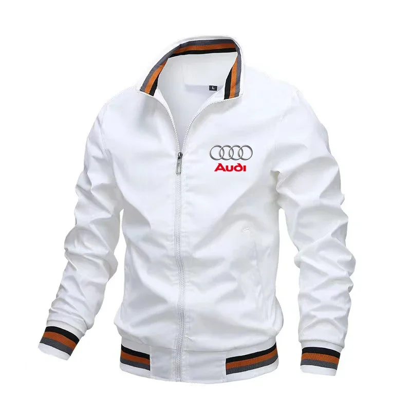 Veste de course de moto décontractée coupe-vent pour hommes, manteau de vêtements pour hommes, veste imprimée logo de voiture Audi Horizon A8 RS,