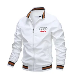 Jackets For Men Audi A6 A8 Q7 RS Car Logo Print Jacket Windbreaker Casual Men's Racing Biker Motorcycle Jacket Clothing Coat 5XL