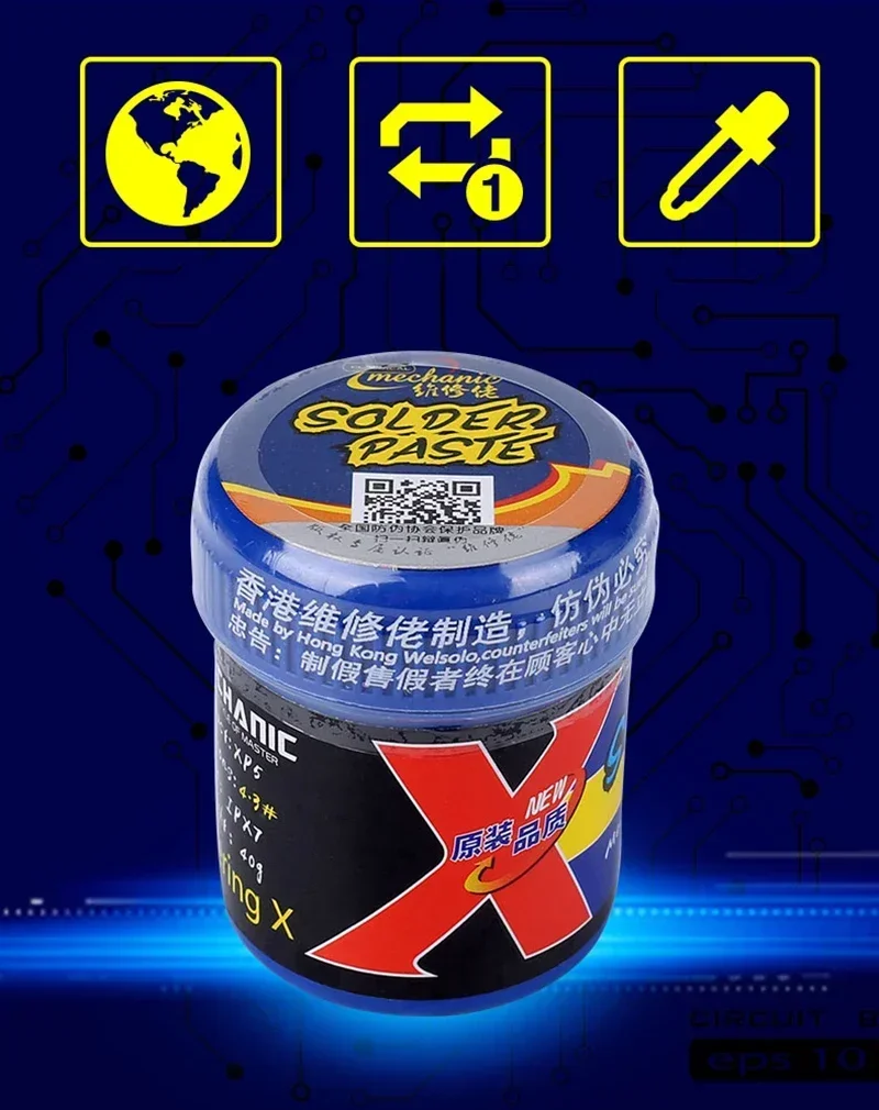 MECHANIC Lead Free Solder Paste Low Temperature148 Degrees Flux Paste dedicated for iPhone X/XS/XR/ XSMAX Motherboard PCB Repair