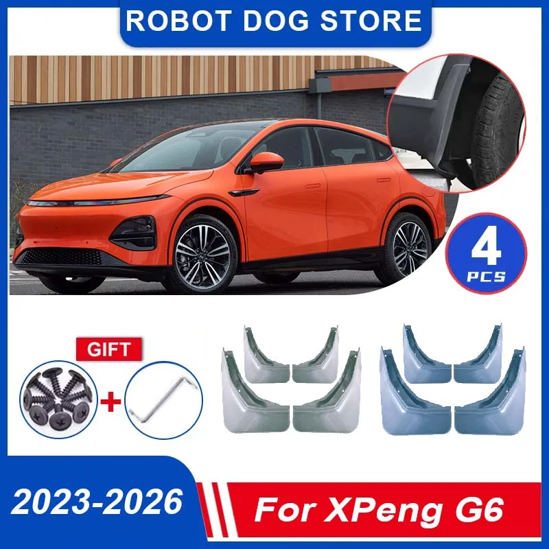 

4PCS Painted Mudguards For XPeng G6 2026 Accessories F30 2023-2025 Car Front MudFlaps Rear Spoiler Fender Flares Car Accessories