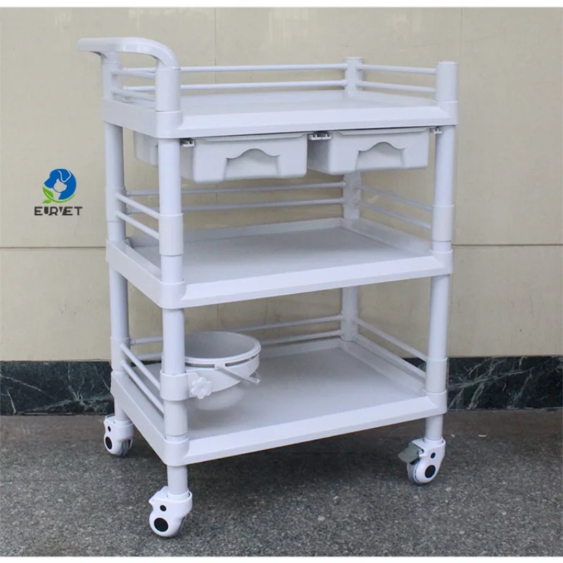 Medical Abs Plastic Anesthesia Cart With Drawers Hospital Mobile Medical Trolley Hospital Medicine Trolley