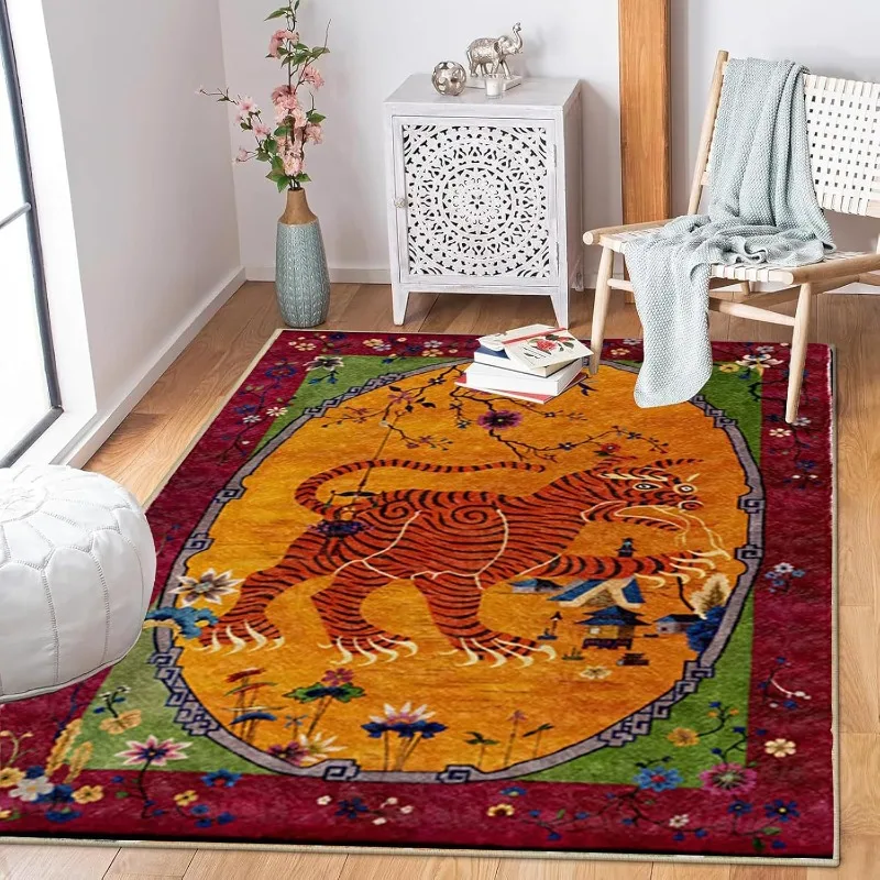 

Винтажный ковер для гостиной с животным принтом, текстурный дизайн, коврик для спальни, высококачественный креативный декоративный коврик для зоны отдыха, коврик для отдыха, коврик для спальни, коврик для гостиной, коврик для спальни, коврик для отдыха, к