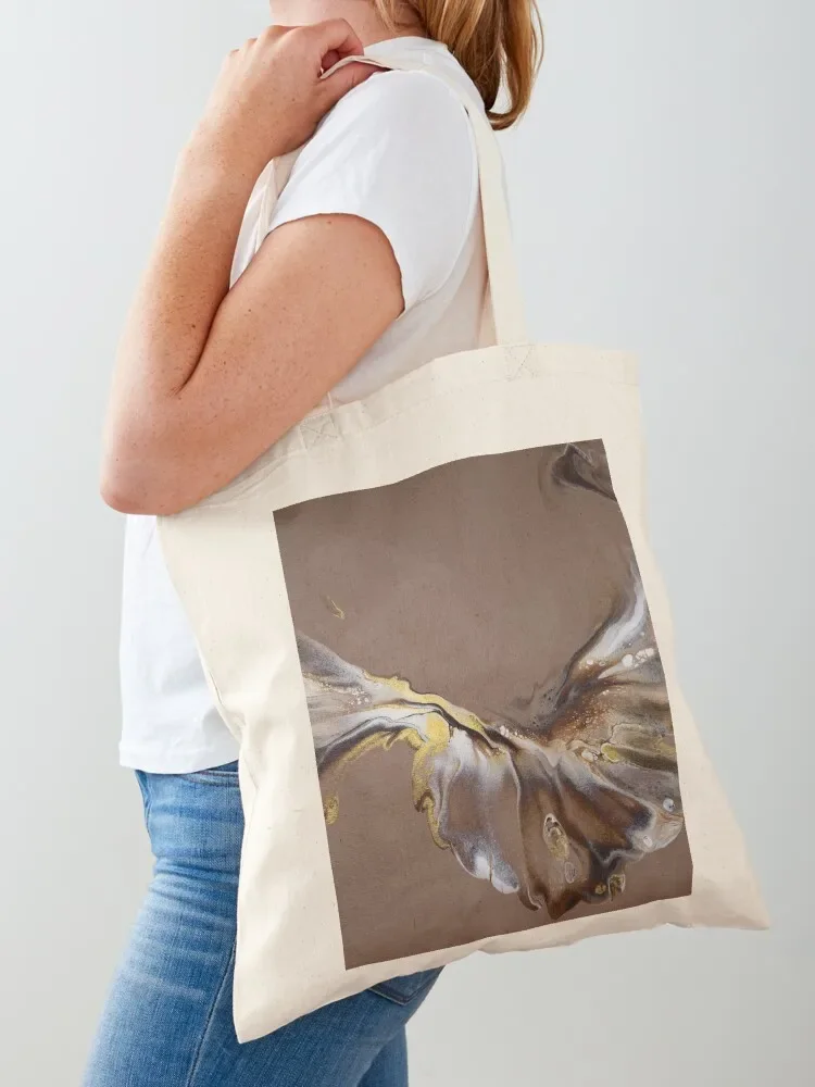

Beautiful Coffee and Chocolate Inspired Abstract Fluid Art Acrylic Pour Design Tote Bag Candy bags Cloth bags