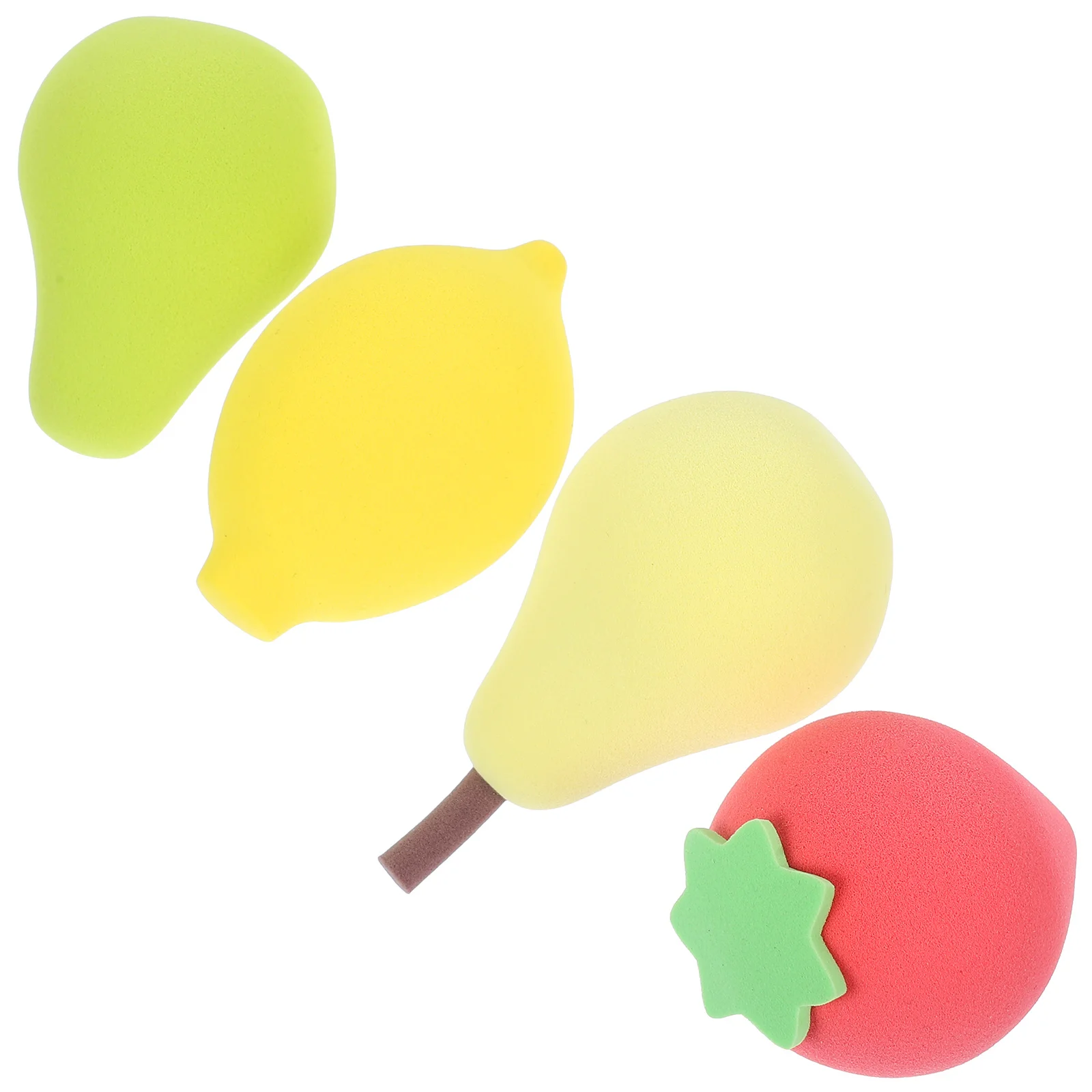 4 spugne per trucco alla frutta, applicatore per fondotinta liquido in polvere morbida, strumenti per il viso, forniture per il trucco portatili da donna