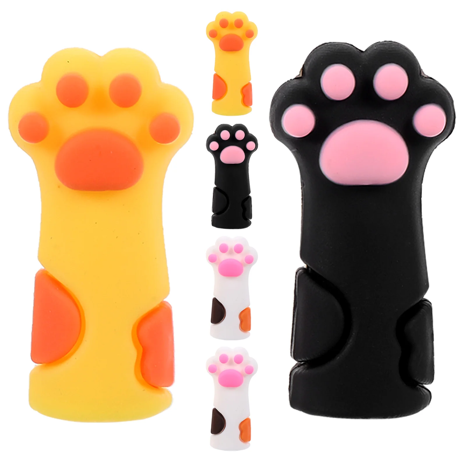 6 Pcs Pen Case Pencil Holders Cat Paw Anti-drop Caps Silicone Covers Silica Gel Protectors School Supplies